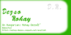 dezso mohay business card